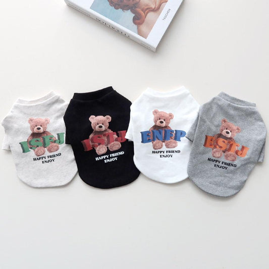MBTI Teddy Tee, S-2XL, Small Dog Clothes, Dog Fun Top, Dog Cute Sweater, Gift for Pet, NKPUP - NKpup