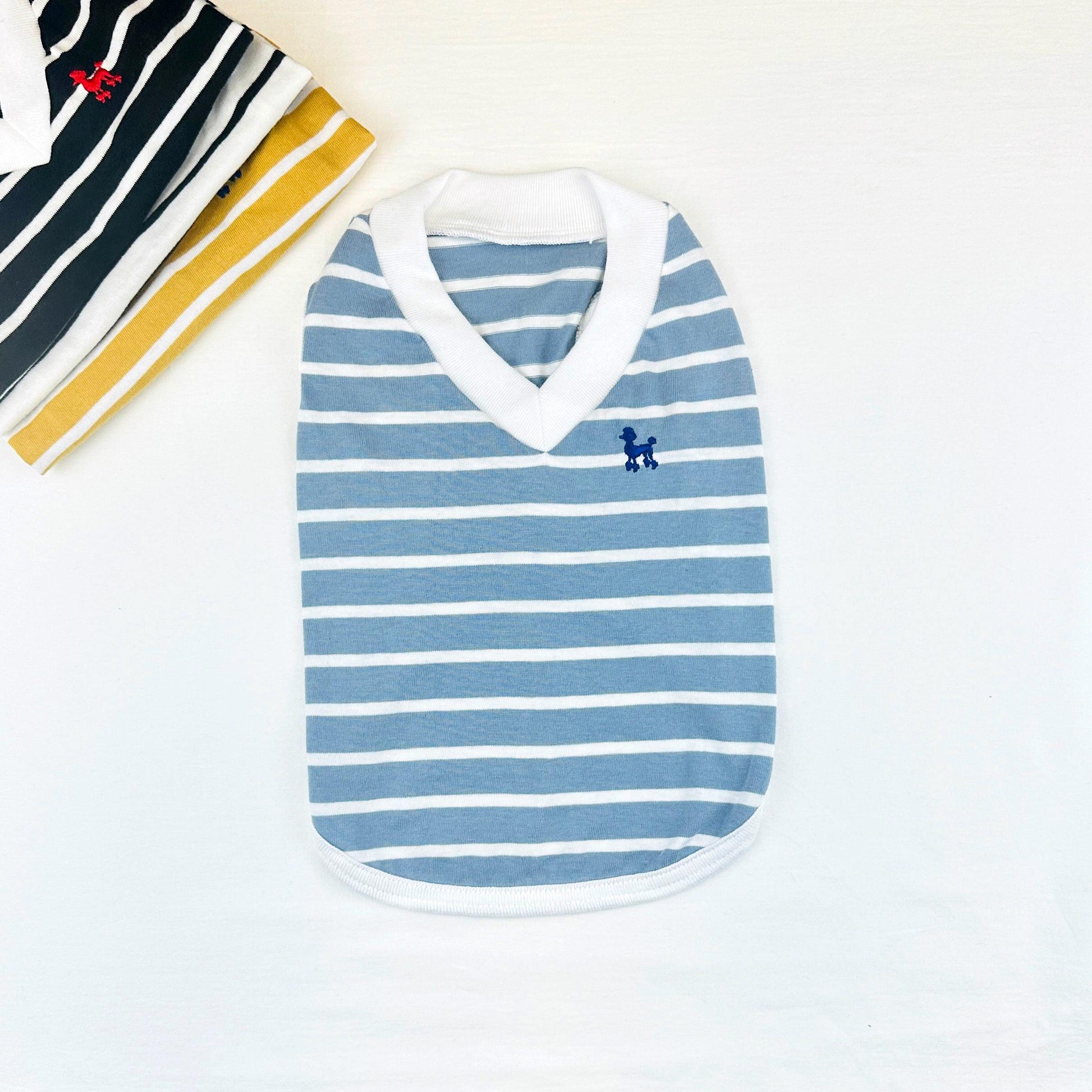Classic Stripe Cotton V-Neck Top, S-3XL, Small Dog Clothes, Dog Top, Dog Fashion, Dog Apparel, Gift for Furry Friends, NKPUP - NKpup
