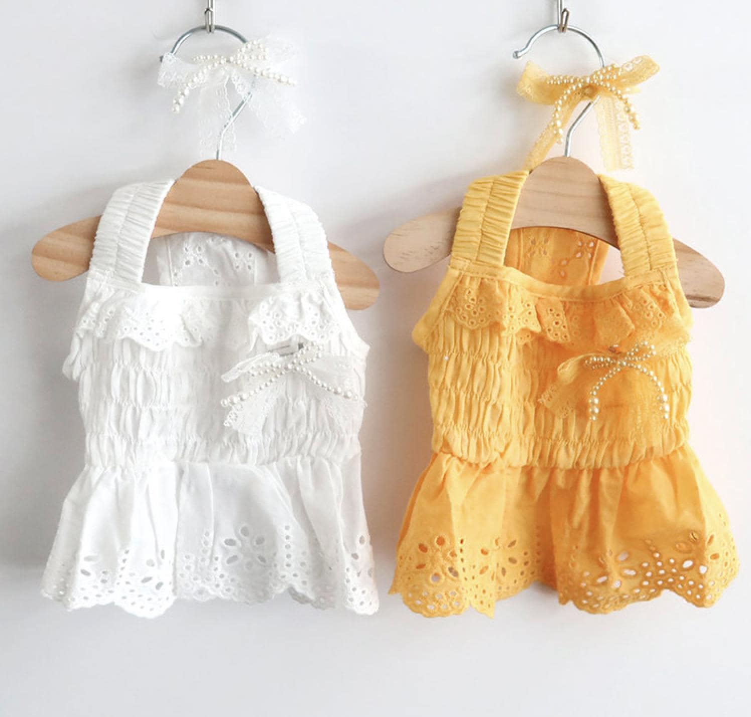 Eyelet Ruffle Dress, S-XL, Small Dog Clothes, Dog Dress, Dog Wedding, Dog Cute Outfit, Pet Clothing, NKPUP - NKpup