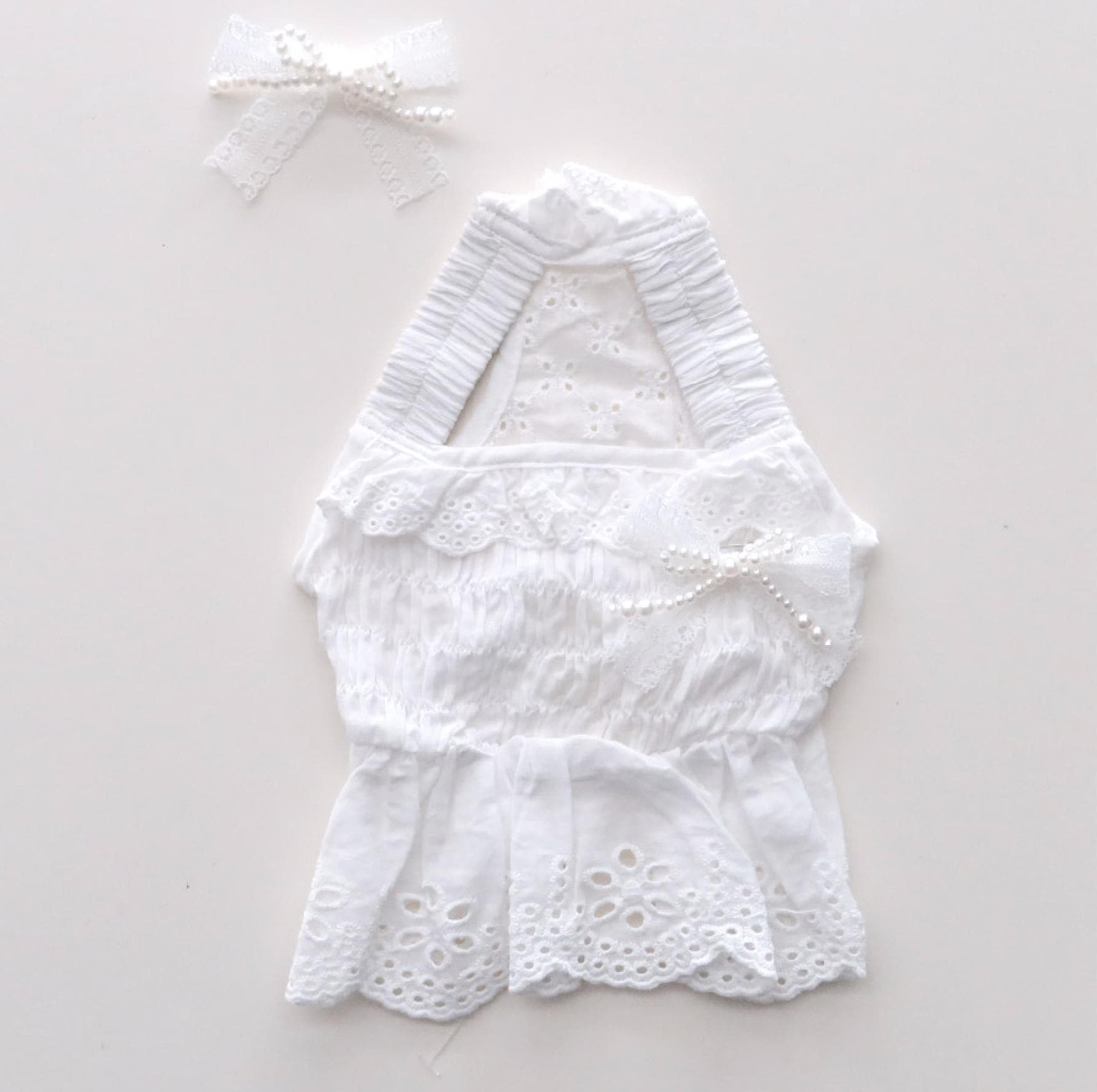 Eyelet Ruffle Dress, S-XL, Small Dog Clothes, Dog Dress, Dog Wedding, Dog Cute Outfit, Pet Clothing, NKPUP - NKpup