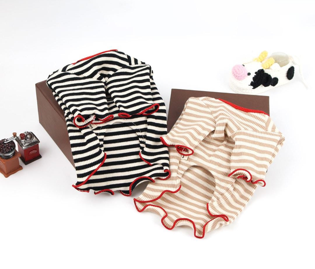 Ribbed Bow Tee, S-2XL, Small Dog Clothes, Ultra Lightweight Dog Top, Dog Knit, NKPUP - NKpup