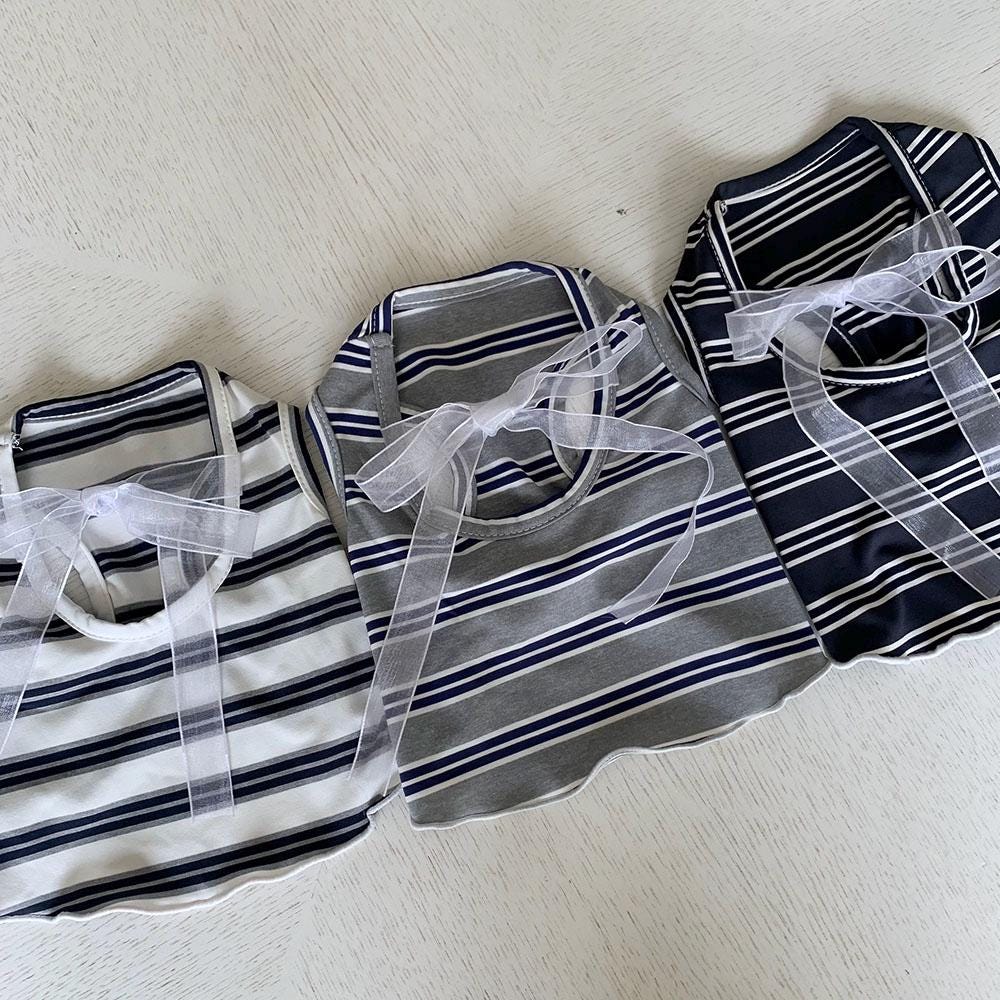 Ribbon Striped Sleeveless Top, S-XL, Small Dog Clothes, Dog Summer Top, Dog Cute Top, Gift for Furry Friends, NKPUP - NKpup