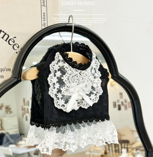 Lace Collar Harness Dress with D-Ring S-XL, Small Dog Harness, Dog Harness Wear, Dog Walk, Dog Outdoor, Harness Clothes - NKpup