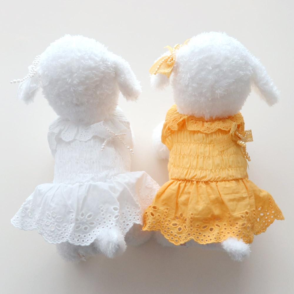 Eyelet Ruffle Dress, S-XL, Small Dog Clothes, Dog Dress, Dog Wedding, Dog Cute Outfit, Pet Clothing, NKPUP - NKpup