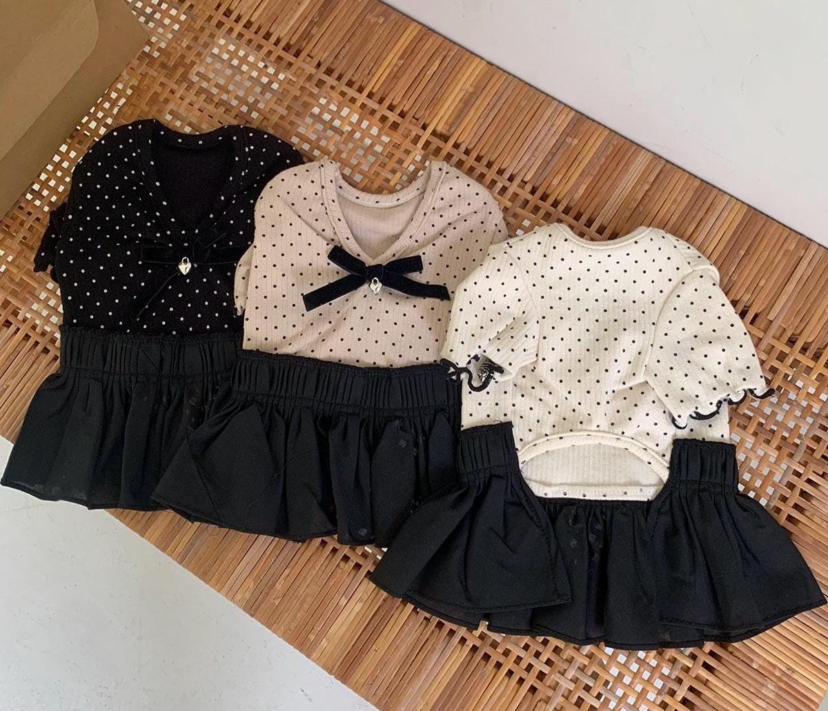 Dotted Ribbon Dress, S-XL, Small Dog Clothes, Dog Dress, Dog Wedding, Dog Luxury Outfit, Pet Clothing, NKPUP - NKpup