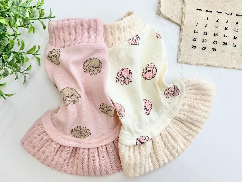 Bunny Knit Dress, XS-2XL, Small Dog Clothes, Dog Dress, Dog Wedding, Dog Cute Outfit, Pet Clothing, NKPUP - NKpup