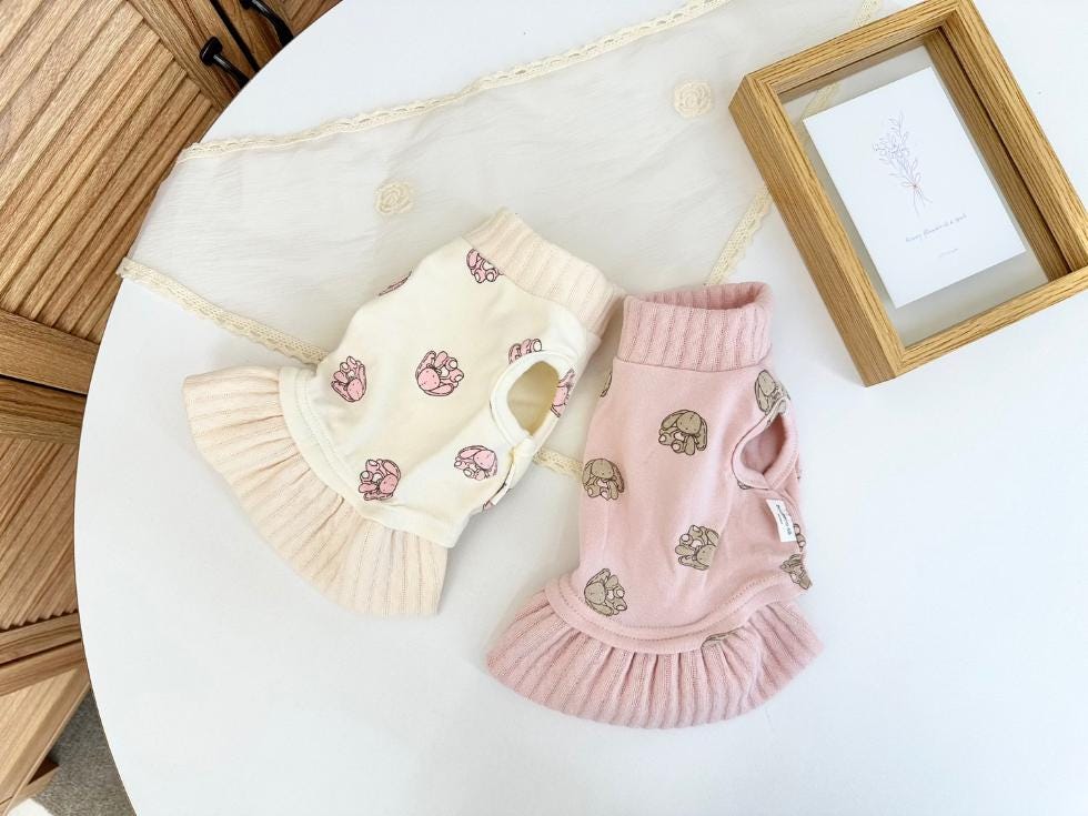 Bunny Knit Dress, XS-2XL, Small Dog Clothes, Dog Dress, Dog Wedding, Dog Cute Outfit, Pet Clothing, NKPUP - NKpup