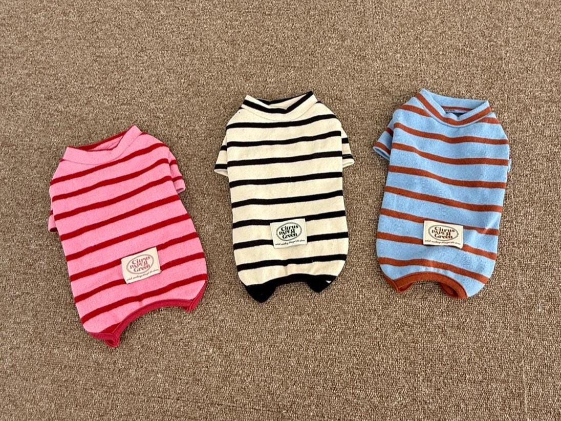 Citrus Stripe Overall, S-2XL, Dog Jumpsuit, Dog Romper, Dog Skirt, Dog Dress, Small Dog Clothes, Dog Pants, Dog Apparel - NKpup