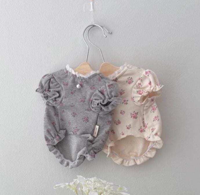 Floral Puff Sleeve Top, S-2XL, Small Dog Clothes, Ultra Lightweight & Airy Dog Top, Dog Summer Outfit, NKPUP - NKpup