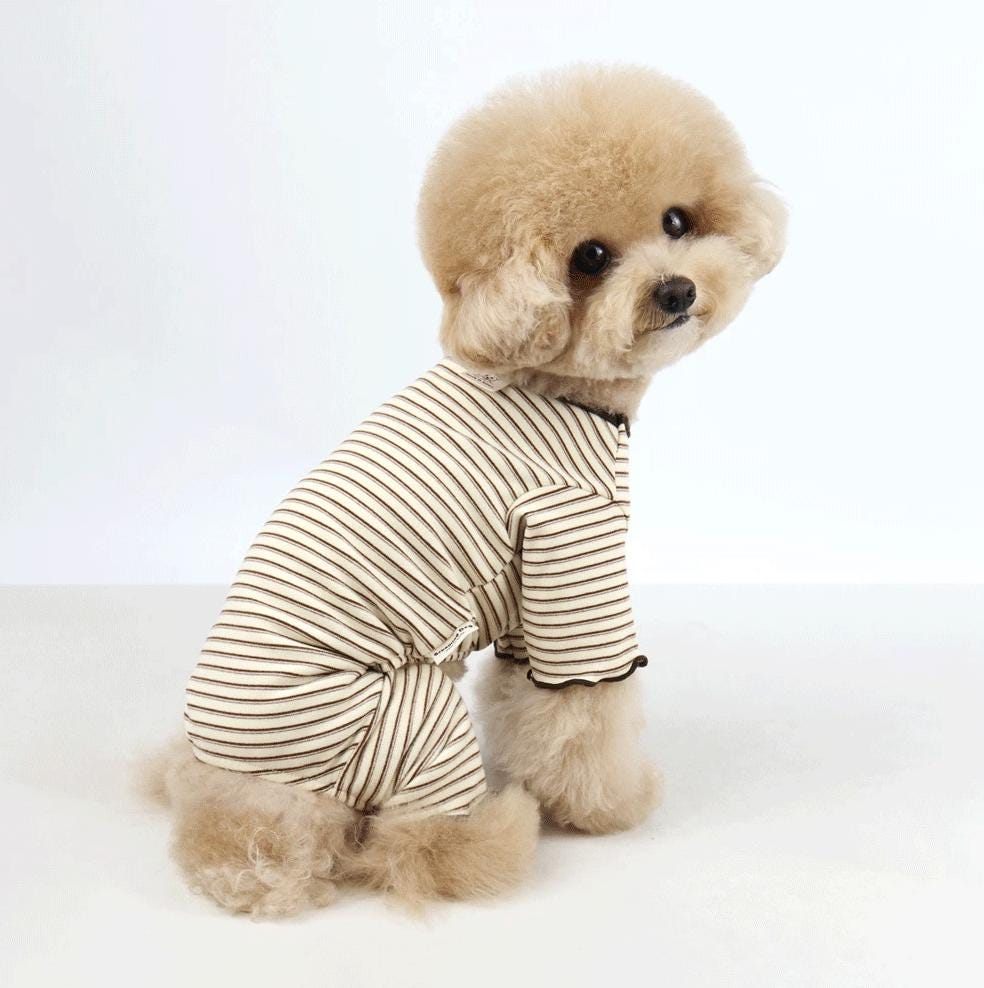 Everyday Striped Overall, S-2XL, Dog Jumpsuit, Dog Romper, Dog Skirt, Dog Dress, Small Dog Clothes, Dog Pants, Dog Apparel - NKpup