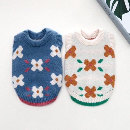 Blossom Knit Sweater, S-XL, Small Dog Clothes, Dog Cute Top, Dog Comfy Knit, Dog Knit, Gift for Furry Friends, NKPUP - NKpup