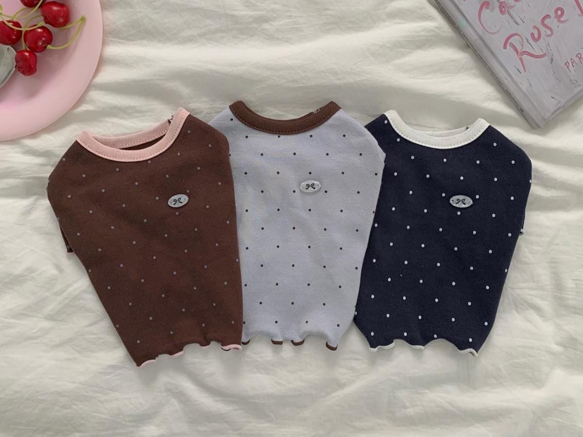 Mini Dot Sleeve Top, S-XL, Small Dog Clothes, Dog Cute Top, Dog Comfy Top, Dog Knit, Gift for Furry Friends, NKPUP - NKpup