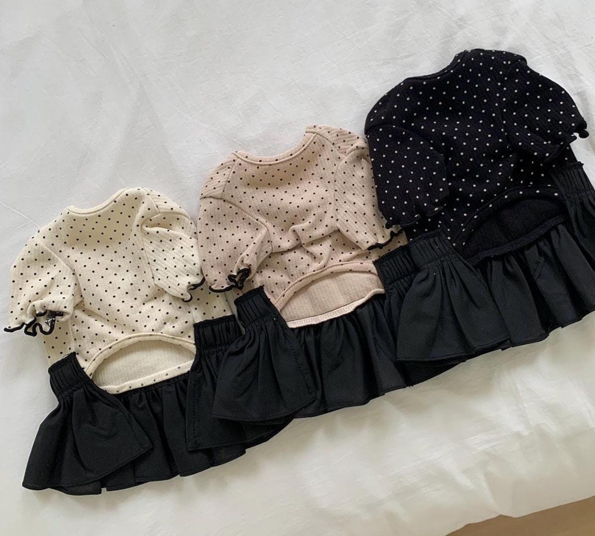 Dotted Ribbon Dress, S-XL, Small Dog Clothes, Dog Dress, Dog Wedding, Dog Luxury Outfit, Pet Clothing, NKPUP - NKpup