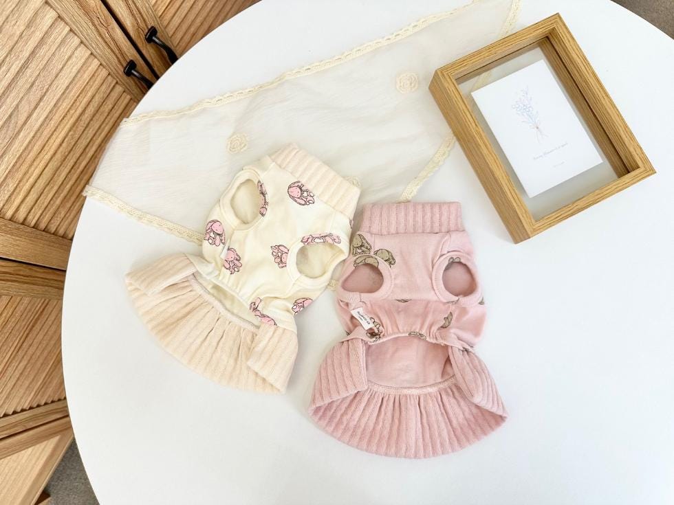 Bunny Knit Dress, XS-2XL, Small Dog Clothes, Dog Dress, Dog Wedding, Dog Cute Outfit, Pet Clothing, NKPUP - NKpup