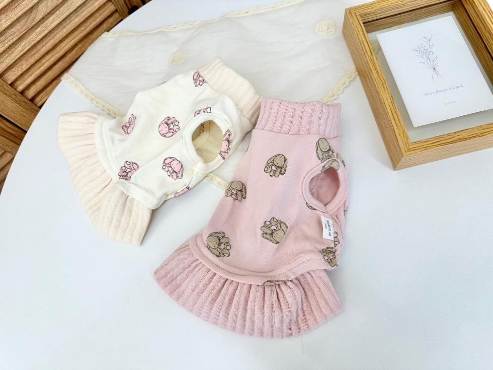 Bunny Knit Dress, XS-2XL, Small Dog Clothes, Dog Dress, Dog Wedding, Dog Cute Outfit, Pet Clothing, NKPUP - NKpup