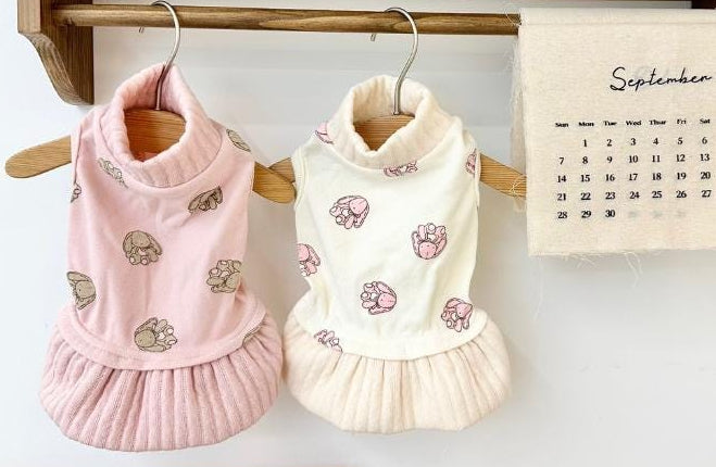 Bunny Knit Dress, XS-2XL, Small Dog Clothes, Dog Dress, Dog Wedding, Dog Cute Outfit, Pet Clothing, NKPUP - NKpup