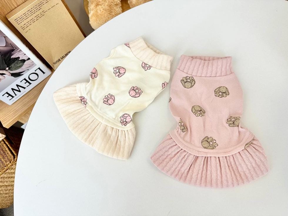 Bunny Knit Dress, XS-2XL, Small Dog Clothes, Dog Dress, Dog Wedding, Dog Cute Outfit, Pet Clothing, NKPUP - NKpup