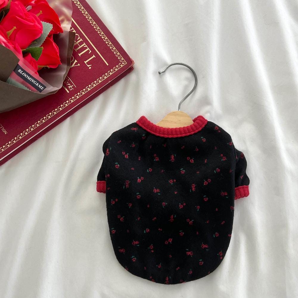 Floral Knit Cardigan, S-XL, Pet Outer, Dog Cardigan, Small Dog Jacket, Small Dog Sweater, Dog Outfit, NKPUP - NKpup