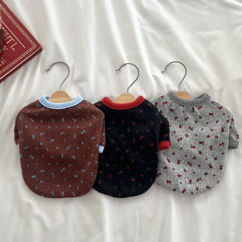 Floral Knit Cardigan, S-XL, Pet Outer, Dog Cardigan, Small Dog Jacket, Small Dog Sweater, Dog Outfit, NKPUP - NKpup