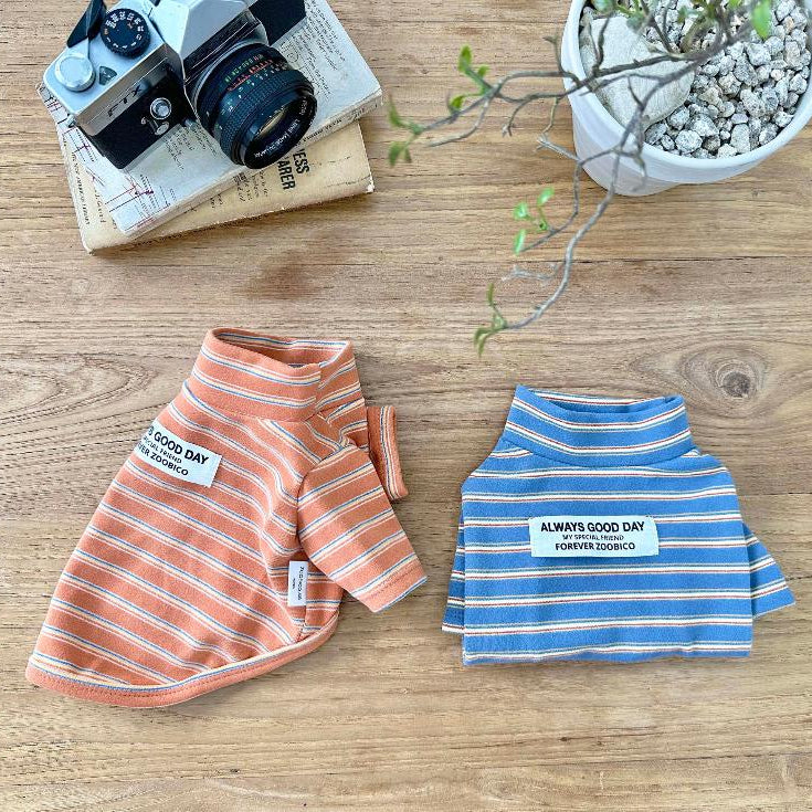 Always Good Day Stripe Tee, XS-2XL, Small Dog Clothes, Ultra Lightweight Dog Top, Dog Knit, NKPUP - NKpup