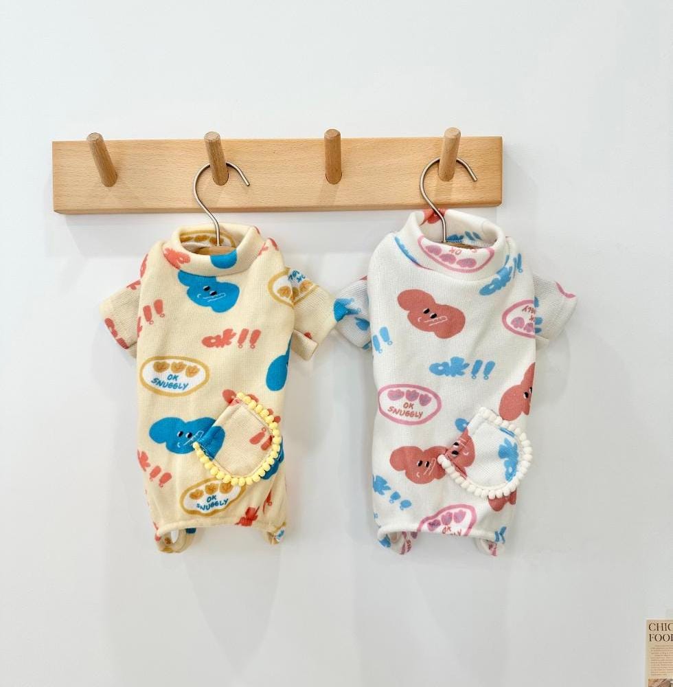 Snuggly Print Overall, XS-2XL, Dog Jumpsuit, Dog Romper, Dog Skirt, Dog Dress, Small Dog Clothes, Dog Pants, Dog Apparel - NKpup