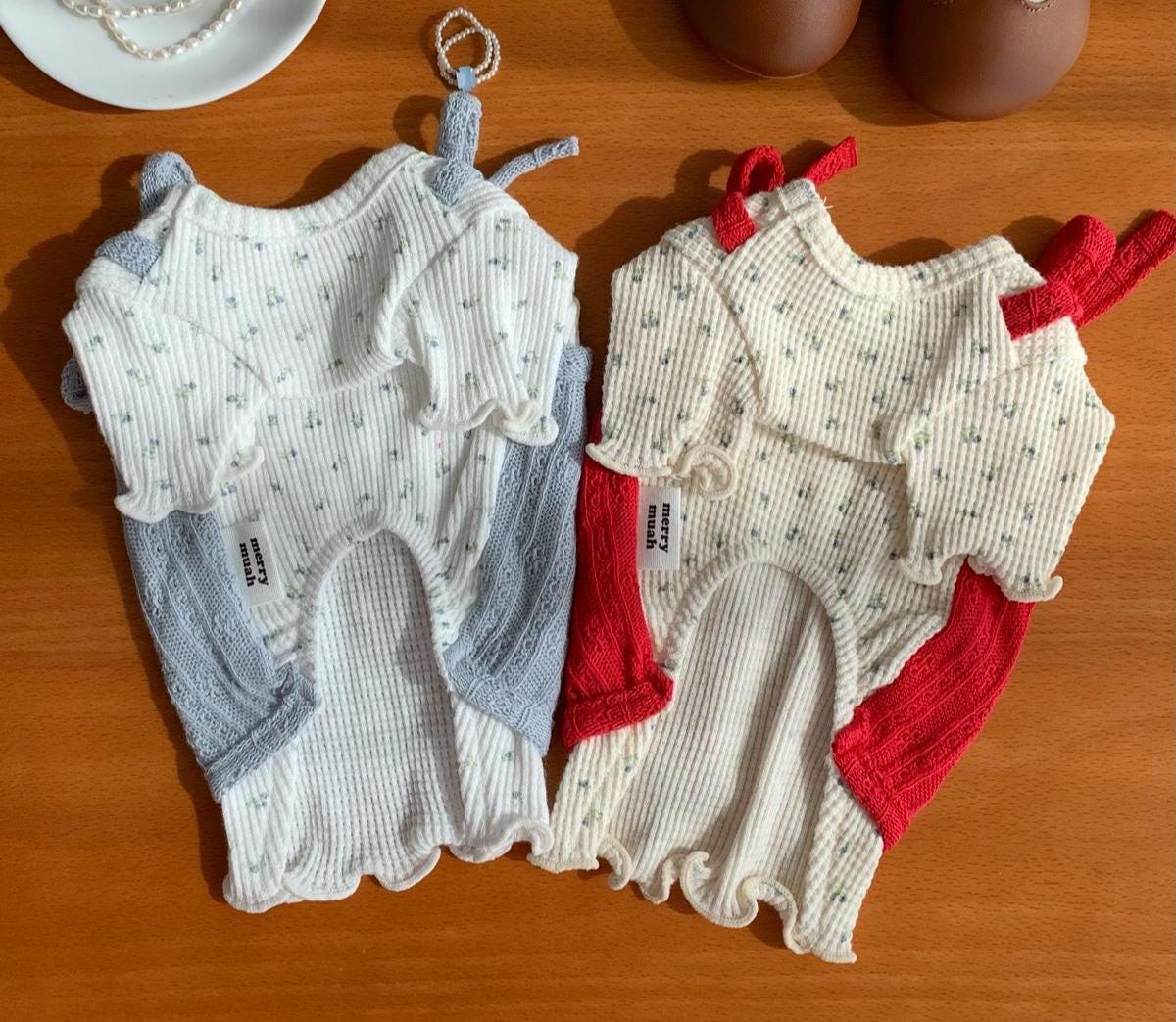 Ribbon Layered Knit Top, S-XL, Small Dog Clothes, Dog Cute Top, Dog Comfy Top, Dog Knit, Gift for Furry Friends, NKPUP - NKpup