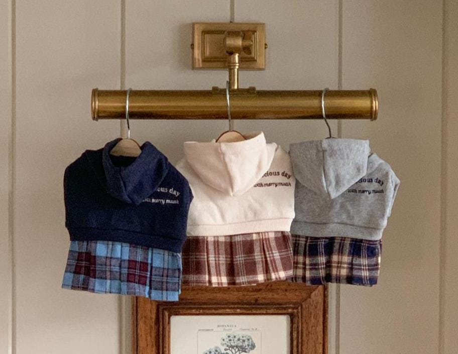 Cozy Plaid Hoodie Dress, S-XL, Small Dog Clothes, Dog Dress, Dog Wedding, Dog Cute Outfit, Pet Clothing, NKPUP - NKpup
