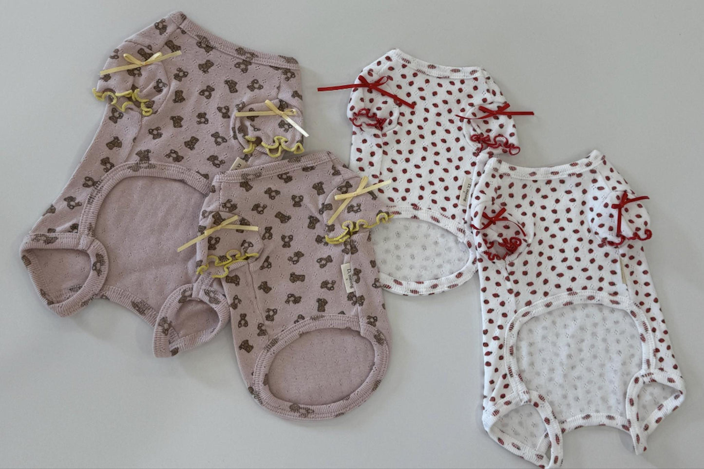 Eyelet Puff-Sleeve Outfit Overall&Shirt , S-2XL, Dog Romper, Dog Top, Dog Clothing, Dog Fashion, Dog Apparel - NKpup