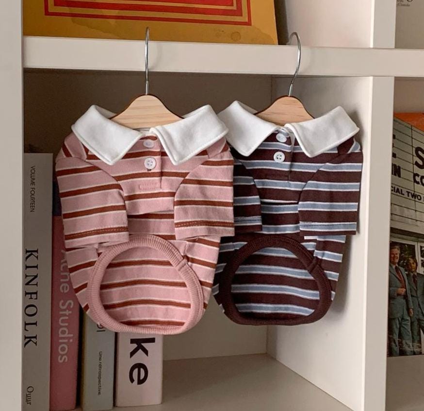 Striped Polo Shirt, S-XL, Small Dog Clothes, Dog Cute Top, Dog Comfy Top, Dog Knit, Gift for Furry Friends, NKPUP - NKpup