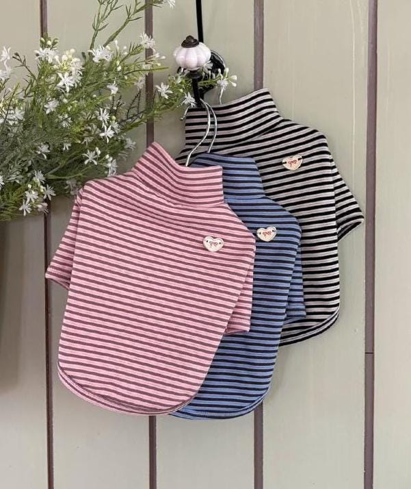 Cozy Stripe Tee, S-2XL, Small Dog Clothes, Ultra Lightweight Dog Top, Dog Top, Dog Knit, NKPUP - NKpup