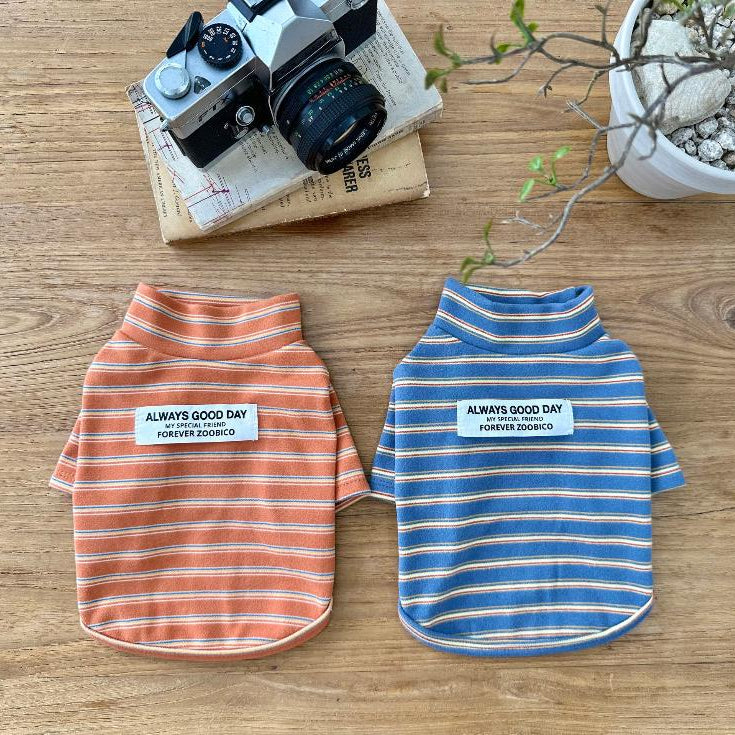 Always Good Day Stripe Tee, XS-2XL, Small Dog Clothes, Ultra Lightweight Dog Top, Dog Knit, NKPUP - NKpup