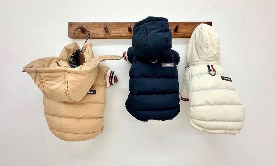 Detachable Hood Puffer Jacket, S-2XL, Dog Clothes, Dog-Sweater, Dog Outer, Dog Jacket, Dog Fashion, Dog Apparel - NKpup