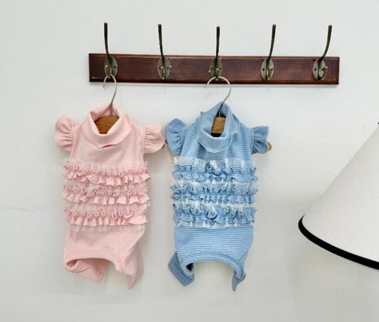 Frill Cute Overalls, XS-2XL, Dog Jumpsuit, Dog Romper, Dog Skirt, Dog Dress, Small Dog Clothes, Dog Pants, Dog Apparel - NKpup
