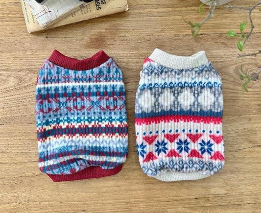 Fair Isle Knit Vest, S-2XL, Small Dog Clothes, Winter Dog Outfit, Christmas Dog Top, NKPUP - NKpup