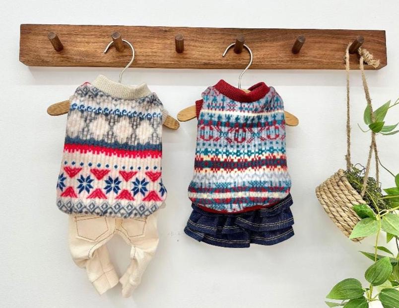Fair Isle Knit Vest, S-2XL, Small Dog Clothes, Winter Dog Outfit, Christmas Dog Top, NKPUP - NKpup