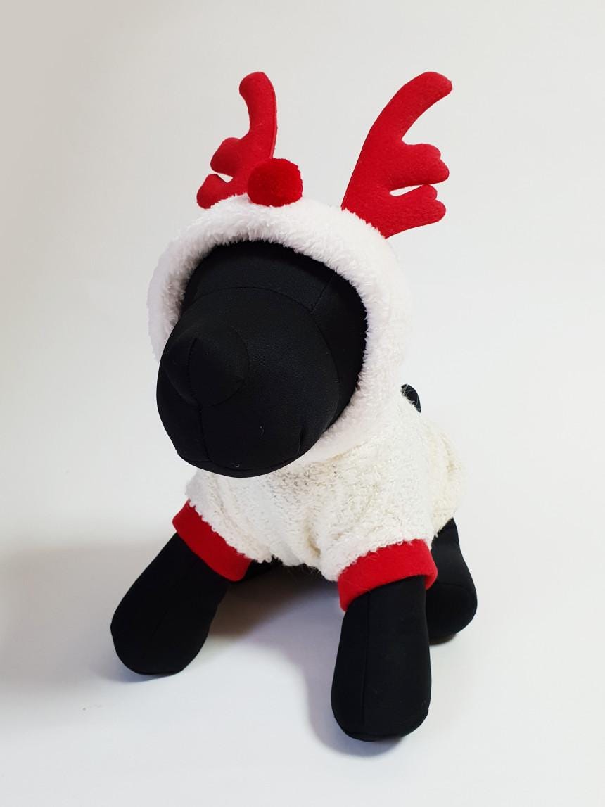 Reindeer Fleece Hoodie, S-XL, Dog-Jacket, Christmas Costume Dog, Dog Sweater, Dog Top, Dog Fashion, Dog Apparel, NKPUP - NKpup