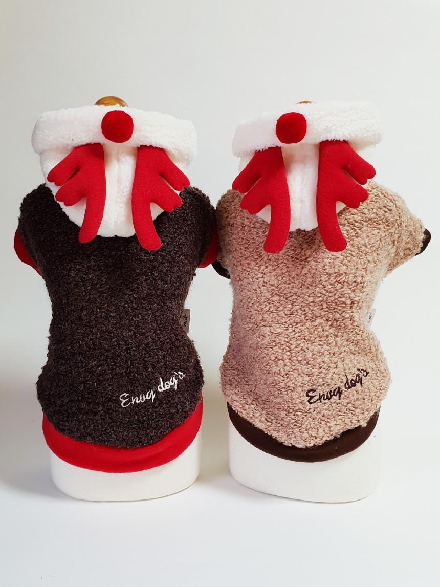 Reindeer Fleece Hoodie, S-XL, Dog-Jacket, Christmas Costume Dog, Dog Sweater, Dog Top, Dog Fashion, Dog Apparel, NKPUP - NKpup