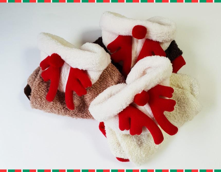 Reindeer Fleece Hoodie, S-XL, Dog-Jacket, Christmas Costume Dog, Dog Sweater, Dog Top, Dog Fashion, Dog Apparel, NKPUP - NKpup