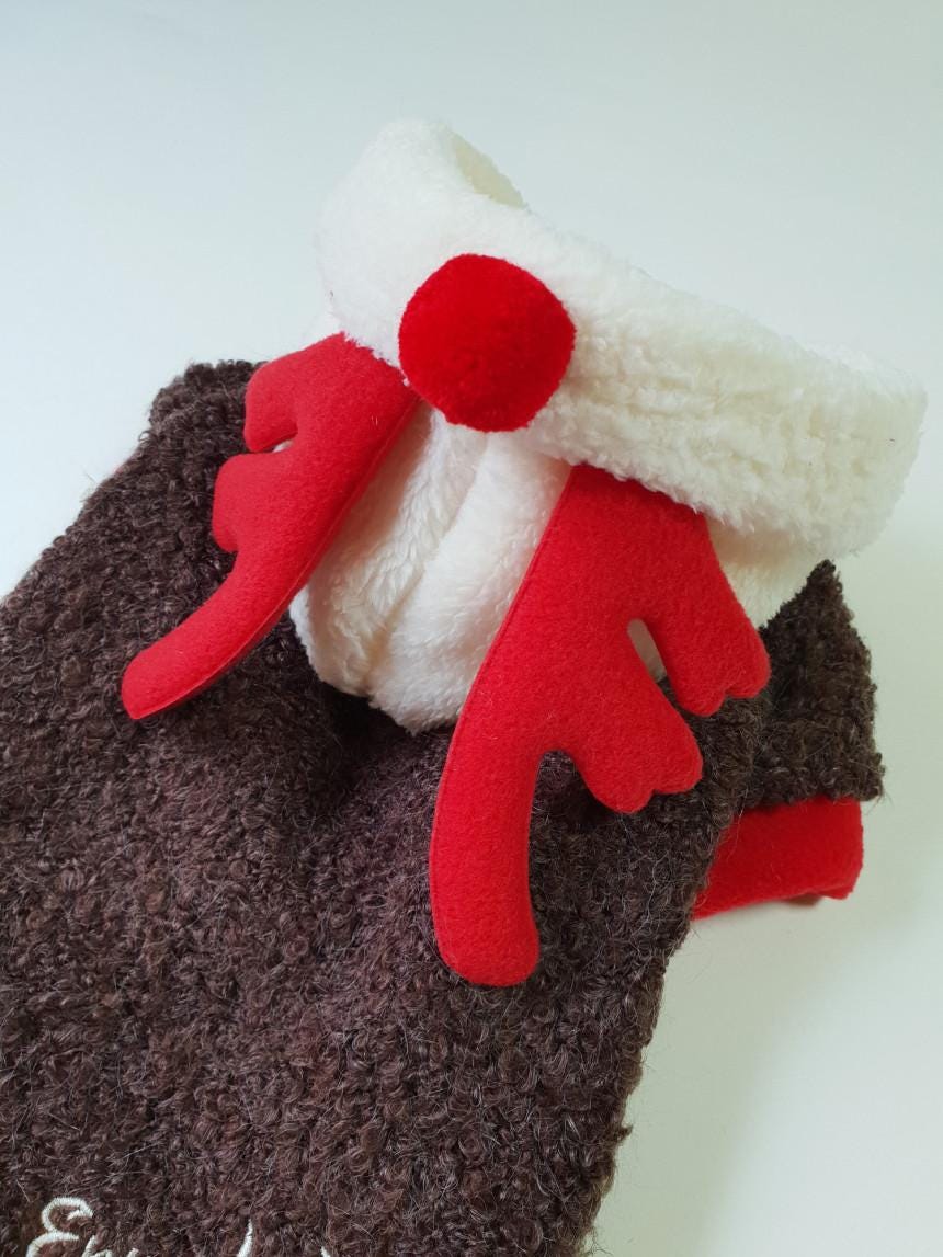 Reindeer Fleece Hoodie, S-XL, Dog-Jacket, Christmas Costume Dog, Dog Sweater, Dog Top, Dog Fashion, Dog Apparel, NKPUP - NKpup