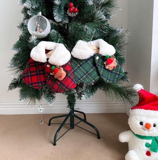 Plaid Reindeer Cape, S-XL, Christmas Costume Dog, Dog Winter Cape, Dog Santa Warmer, Dog Clothing, Dog Fashion, Dog Apparel - NKpup