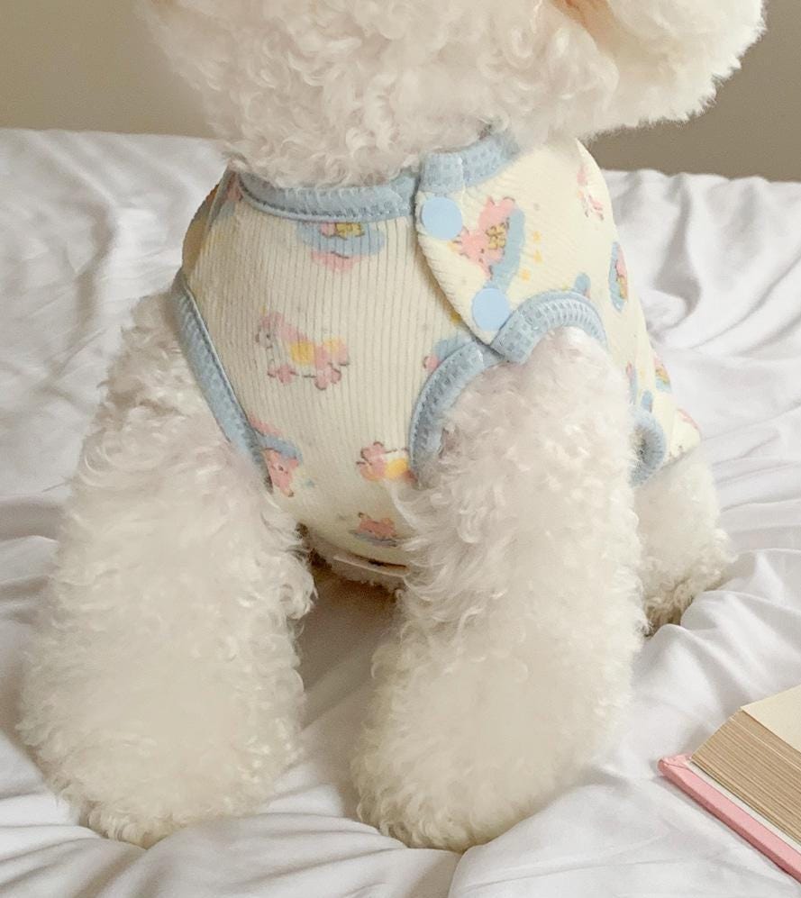 Dreamy Bunny Cloud Snap Vest, S-XL, Small Dog Clothes, Dog Cute Vest, Dog Cozy Outfit, Dog Knit, Gift for Furry Friends, NKPUP - NKpup
