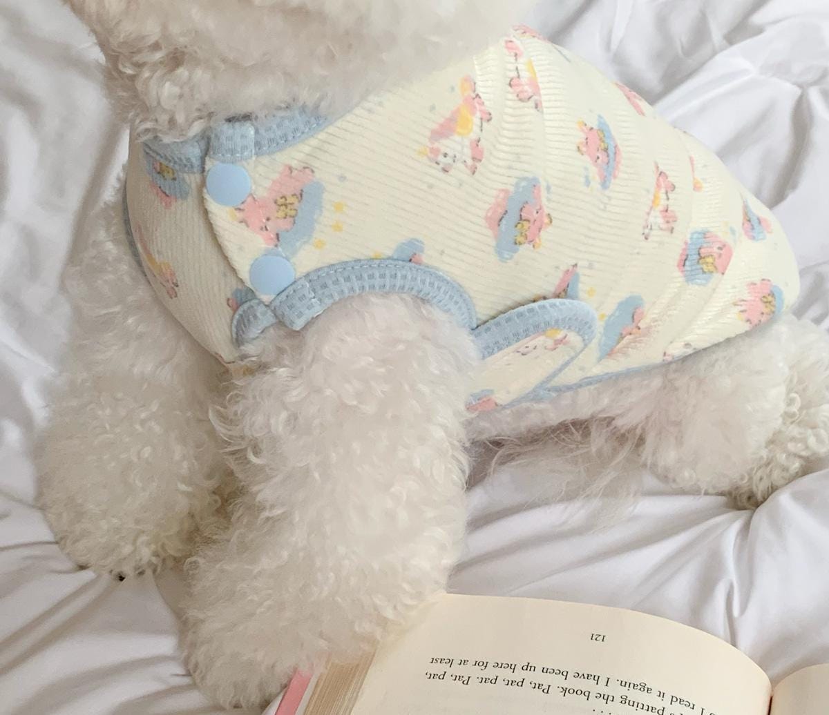 Dreamy Bunny Cloud Snap Vest, S-XL, Small Dog Clothes, Dog Cute Vest, Dog Cozy Outfit, Dog Knit, Gift for Furry Friends, NKPUP - NKpup