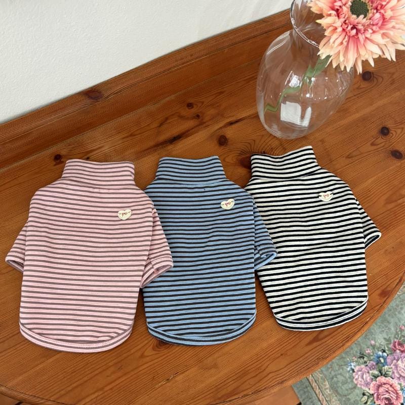 Cozy Stripe Tee, S-2XL, Small Dog Clothes, Ultra Lightweight Dog Top, Dog Top, Dog Knit, NKPUP - NKpup