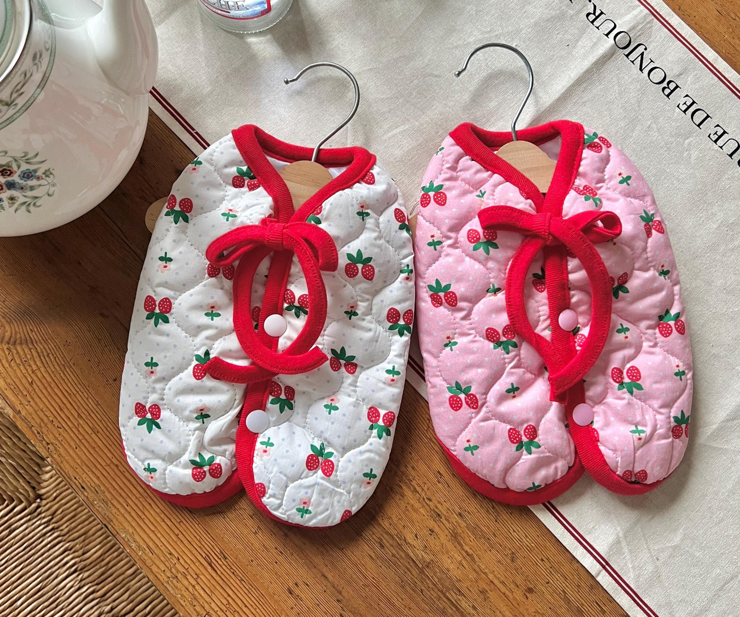 Strawberry Quilted Vest, S-XL, Small Dog Clothes, Dog Vest, Dog Outer, Small Dog Outfit, NKPUP - NKpup