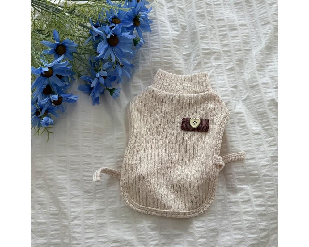 Cozy Heart Ribbed Vest, S-XL, Small Dog Clothes, Dog Vest, Dog Outer, Small Dog Fashion, NKPUP - NKpup