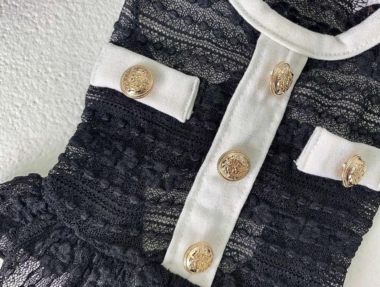 Elegant Tweed Ruffle Dress, XS-2XL, Dog Clothes, Dog Luxury Jacket, Small Dog Clothes, Dog Fashion, Dog Apparel - NKpup