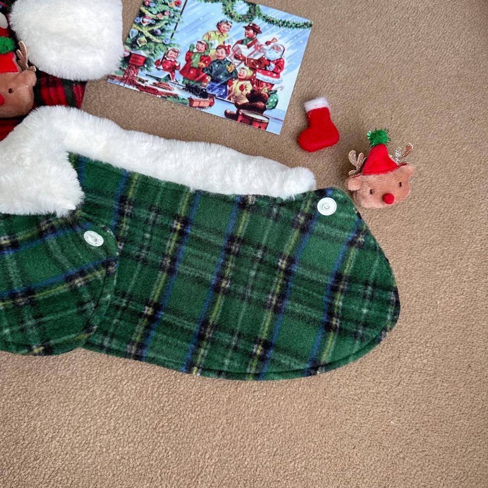 Plaid Reindeer Cape, S-XL, Christmas Costume Dog, Dog Winter Cape, Dog Santa Warmer, Dog Clothing, Dog Fashion, Dog Apparel - NKpup