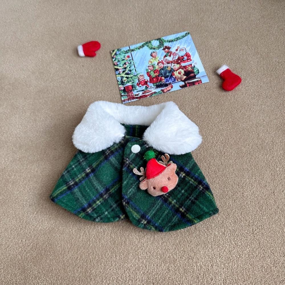 Plaid Reindeer Cape, S-XL, Christmas Costume Dog, Dog Winter Cape, Dog Santa Warmer, Dog Clothing, Dog Fashion, Dog Apparel - NKpup