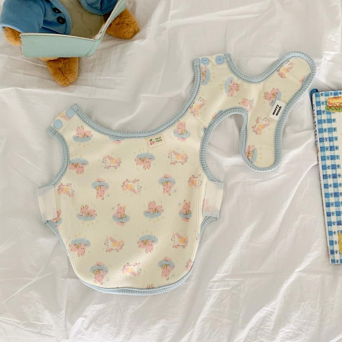 Dreamy Bunny Cloud Snap Vest, S-XL, Small Dog Clothes, Dog Cute Vest, Dog Cozy Outfit, Dog Knit, Gift for Furry Friends, NKPUP - NKpup