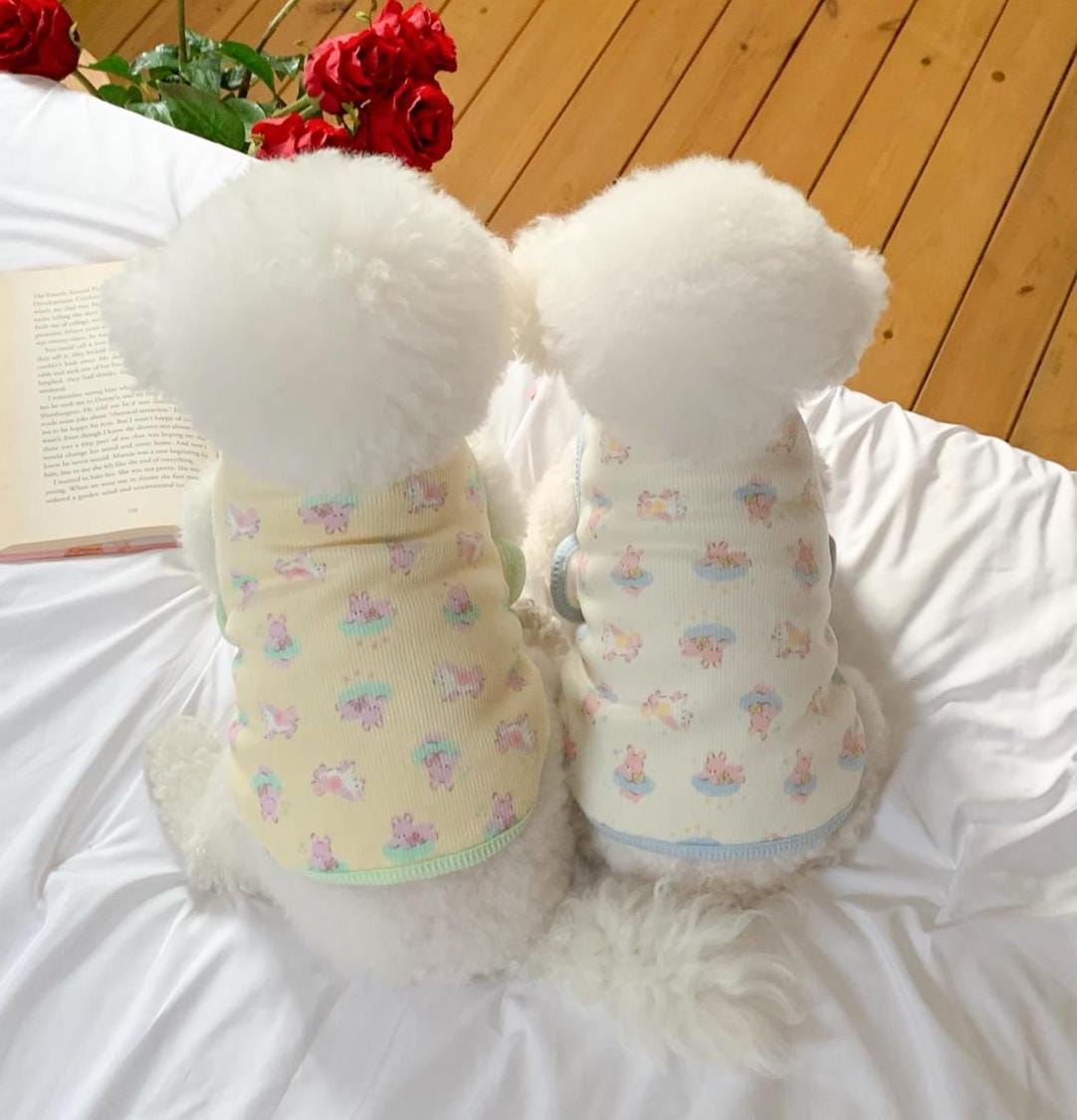 Dreamy Bunny Cloud Snap Vest, S-XL, Small Dog Clothes, Dog Cute Vest, Dog Cozy Outfit, Dog Knit, Gift for Furry Friends, NKPUP - NKpup